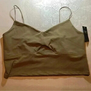 Abercrombie & fitch brown crop top with cut out XL